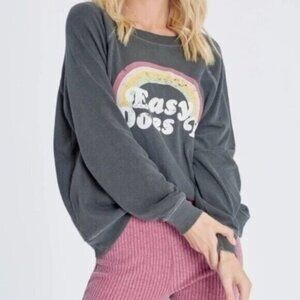Wildfox Rainbow Lounge Easy Does It Sweater Oversized Boho Beach Oversized
